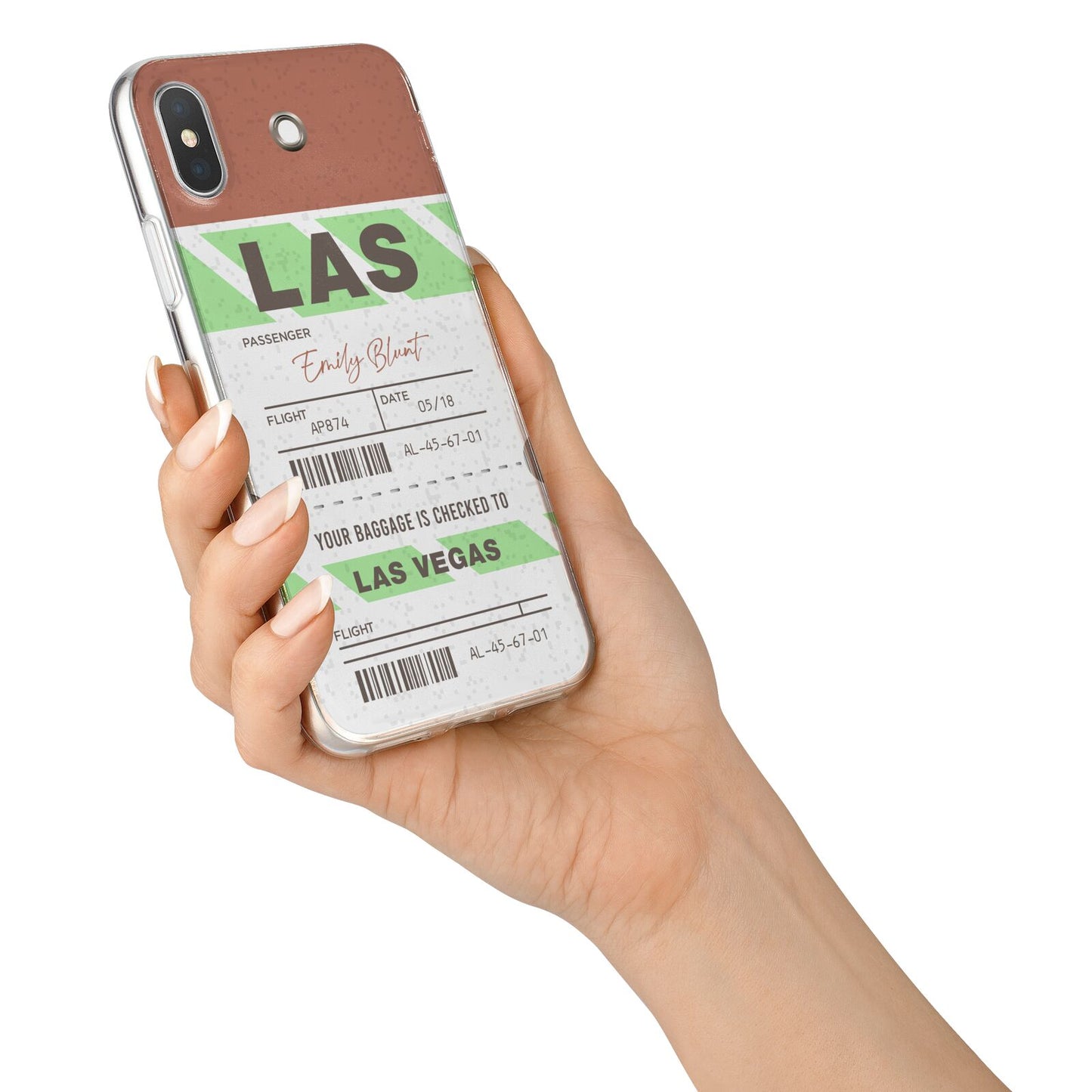 Custom Baggage Tag iPhone X Bumper Case on Silver iPhone Alternative Image 2