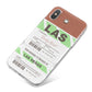 Custom Baggage Tag iPhone X Bumper Case on Silver iPhone
