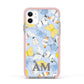 Custom Butterfly Apple iPhone 11 in White with Pink Impact Case