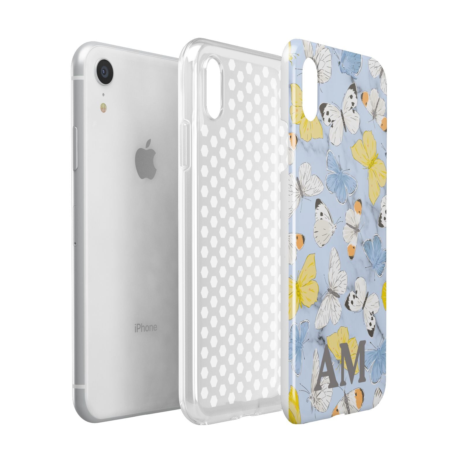 Custom Butterfly Apple iPhone XR White 3D Tough Case Expanded view