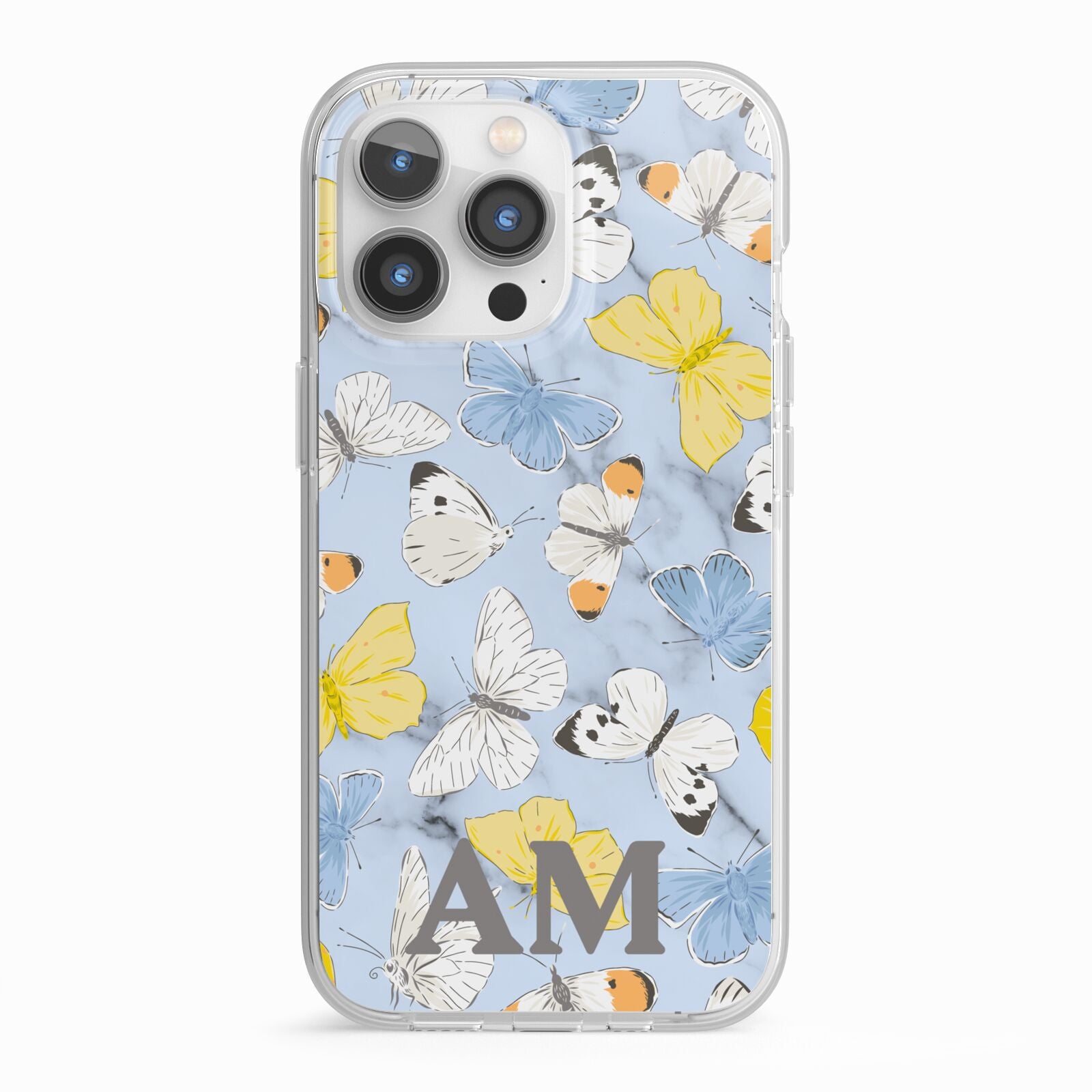 Custom Butterfly iPhone 13 Pro TPU Impact Case with White Edges