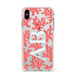 Custom Coral Initials Apple iPhone Xs Max Impact Case Pink Edge on Silver Phone