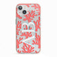 Custom Coral Initials iPhone 13 TPU Impact Case with Pink Edges