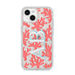 Custom Coral Initials iPhone 14 Glitter Tough Case Starlight