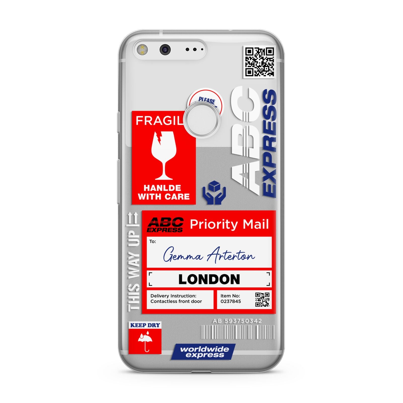 Custom Courier Label with Name Google Case – Dyefor