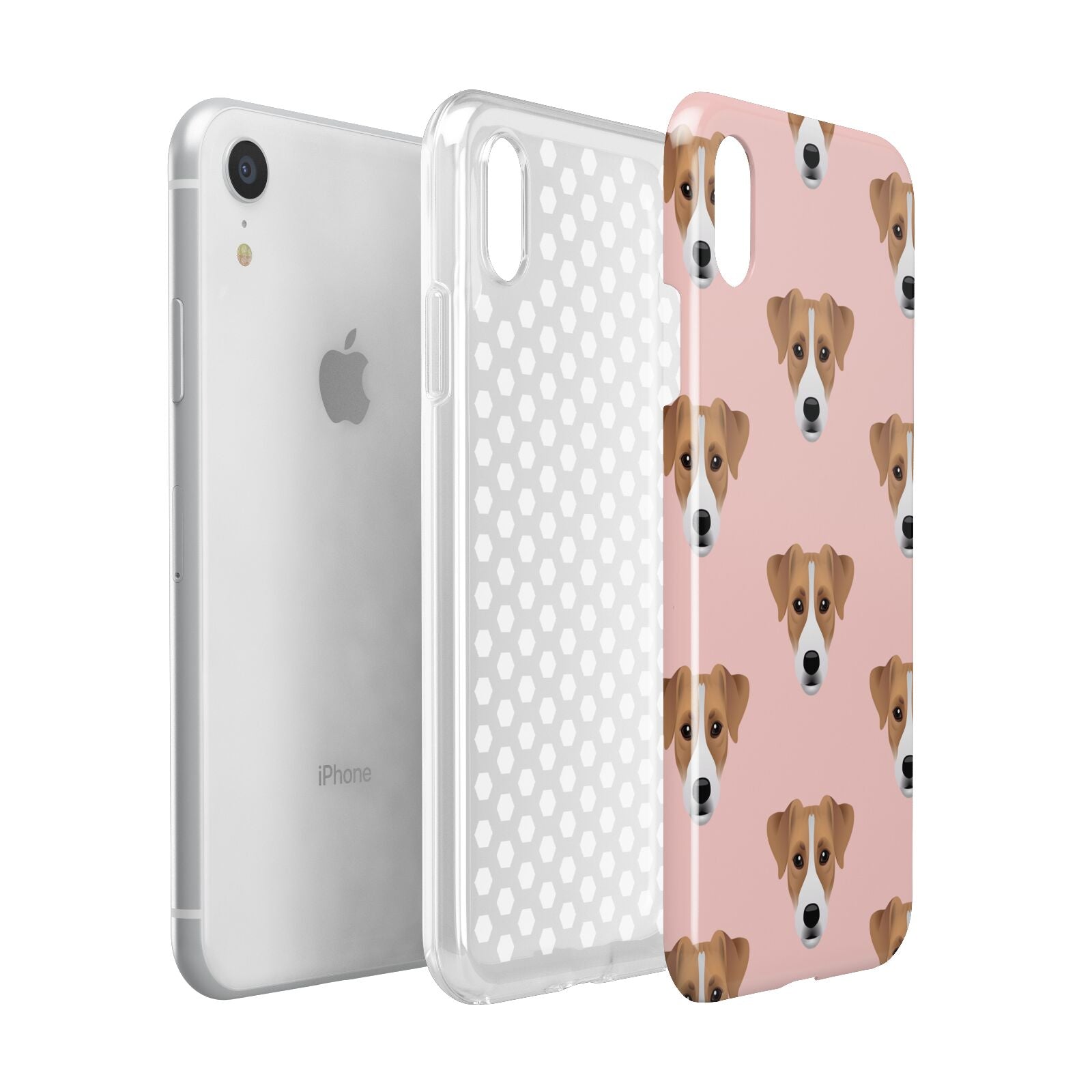 Custom Dog Apple iPhone XR White 3D Tough Case Expanded view