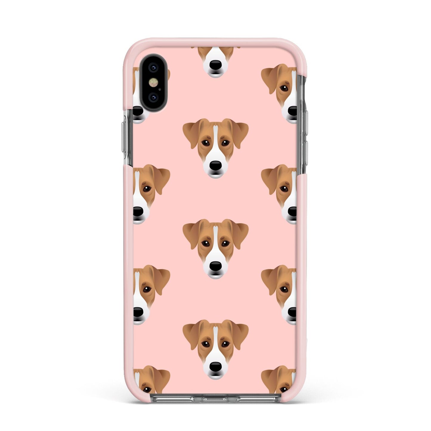 Custom Dog Apple iPhone Xs Max Impact Case Pink Edge on Black Phone
