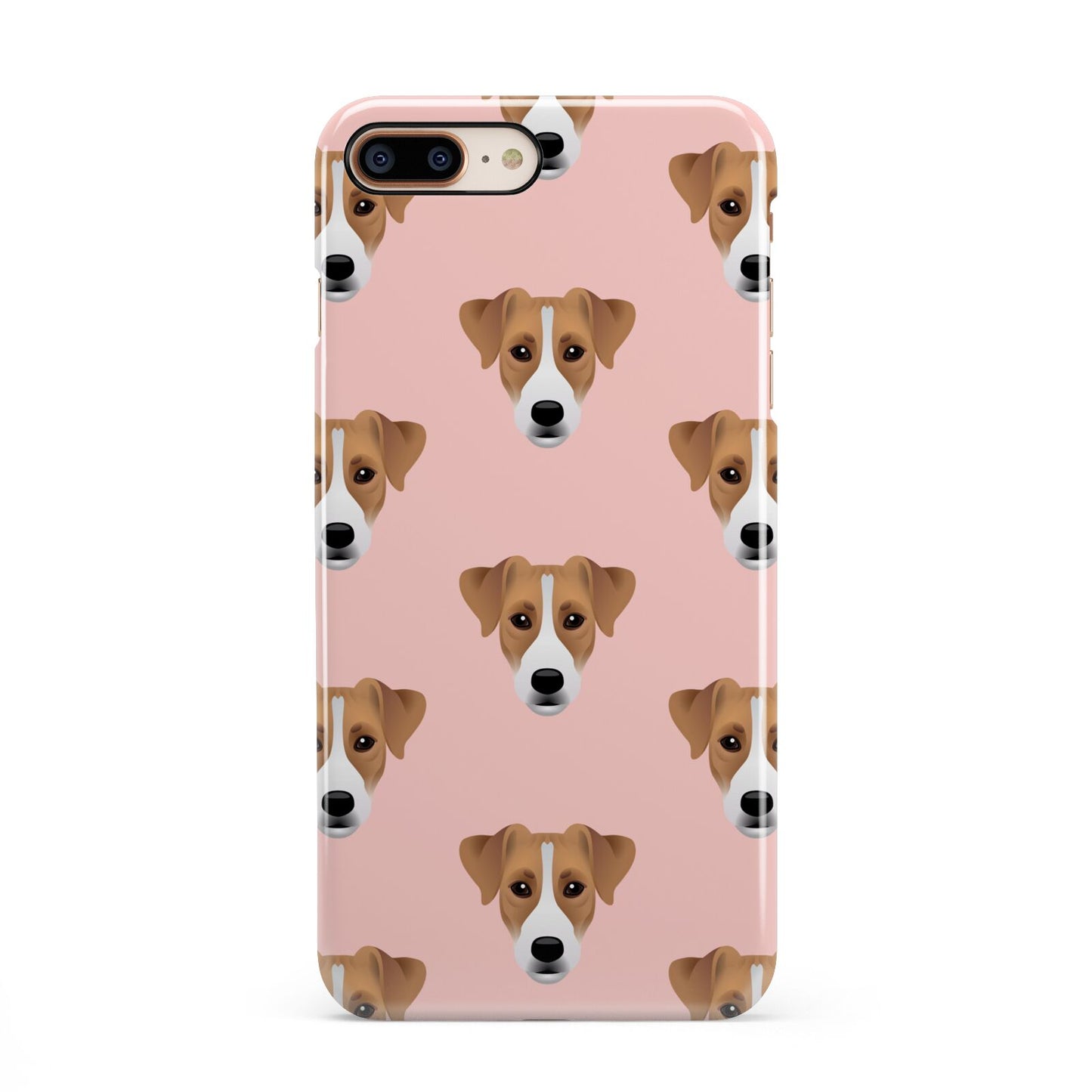 Custom Dog iPhone 8 Plus 3D Snap Case on Gold Phone