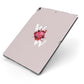 Custom Dual Initial Floral Apple iPad Case on Grey iPad Side View