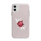 Custom Dual Initial Floral Apple iPhone 11 in White with Bumper Case