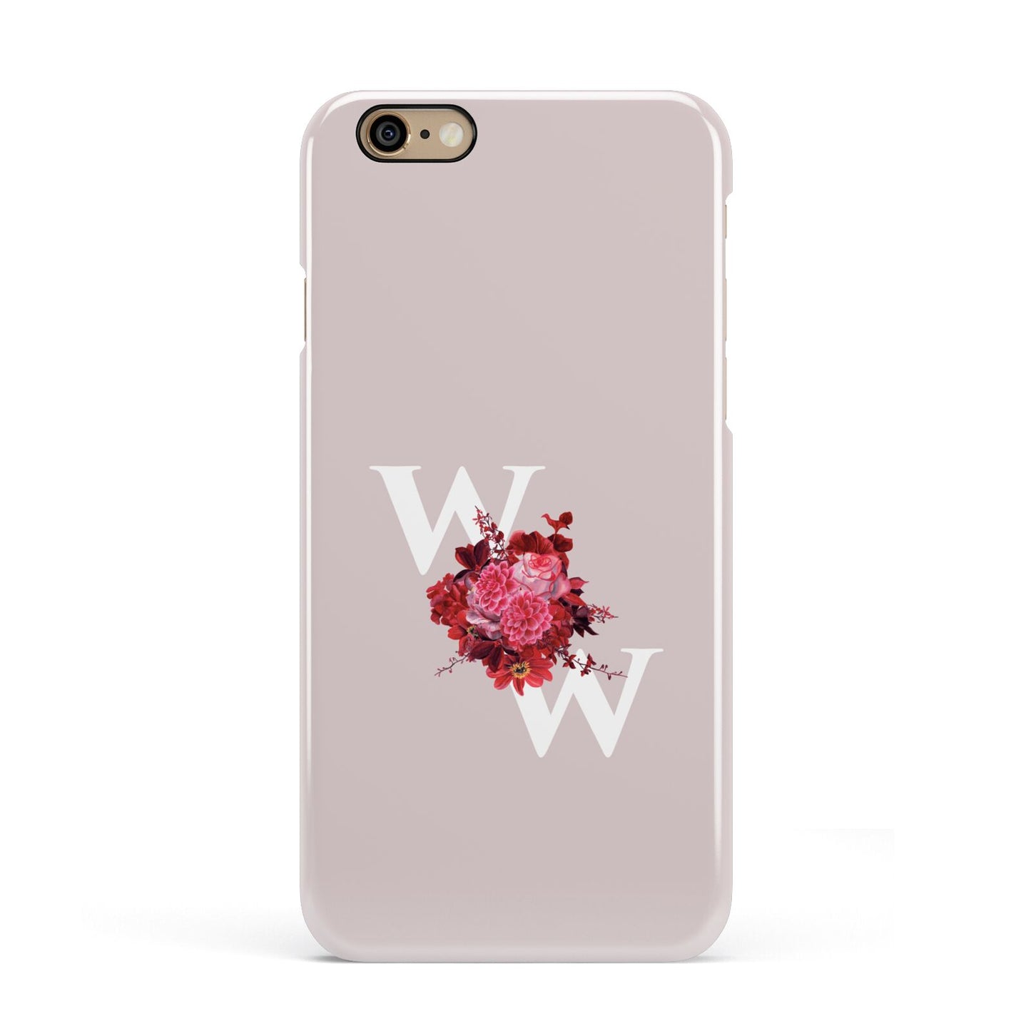 Custom Dual Initial Floral Apple iPhone 6 3D Snap Case