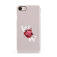 Custom Dual Initial Floral Apple iPhone 7 8 3D Snap Case