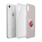 Custom Dual Initial Floral Apple iPhone XR White 3D Tough Case Expanded view