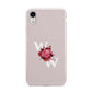 Custom Dual Initial Floral Apple iPhone XR White 3D Tough Case