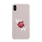 Custom Dual Initial Floral Apple iPhone Xs Max 3D Tough Case