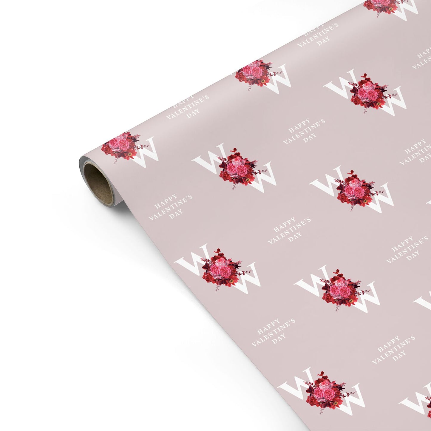 Custom Dual Initial Floral Personalised Gift Wrap