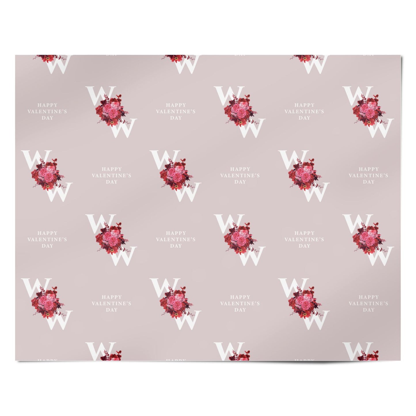 Custom Dual Initial Floral Personalised Wrapping Paper Alternative