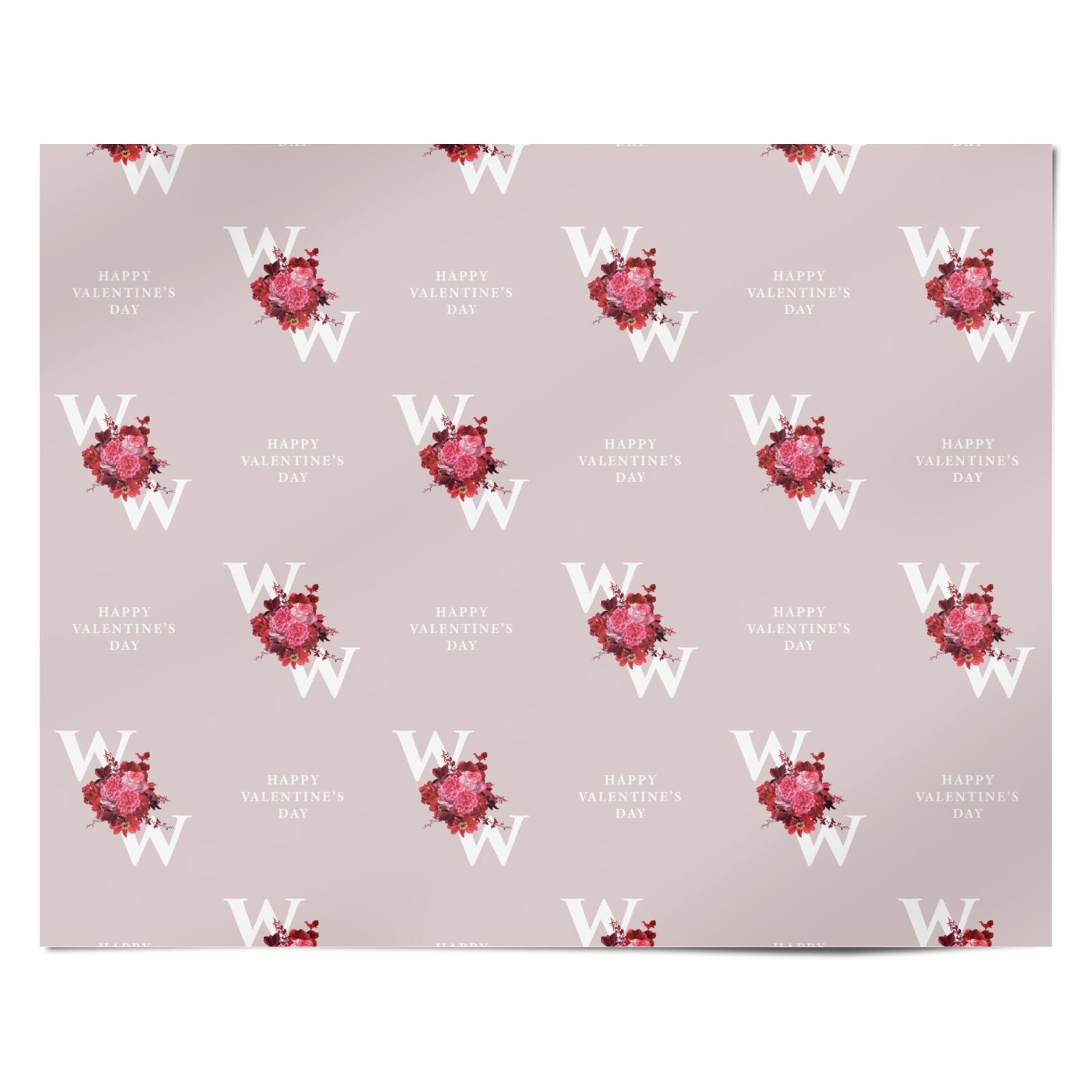 Custom Dual Initial Floral Personalised Wrapping Paper Alternative