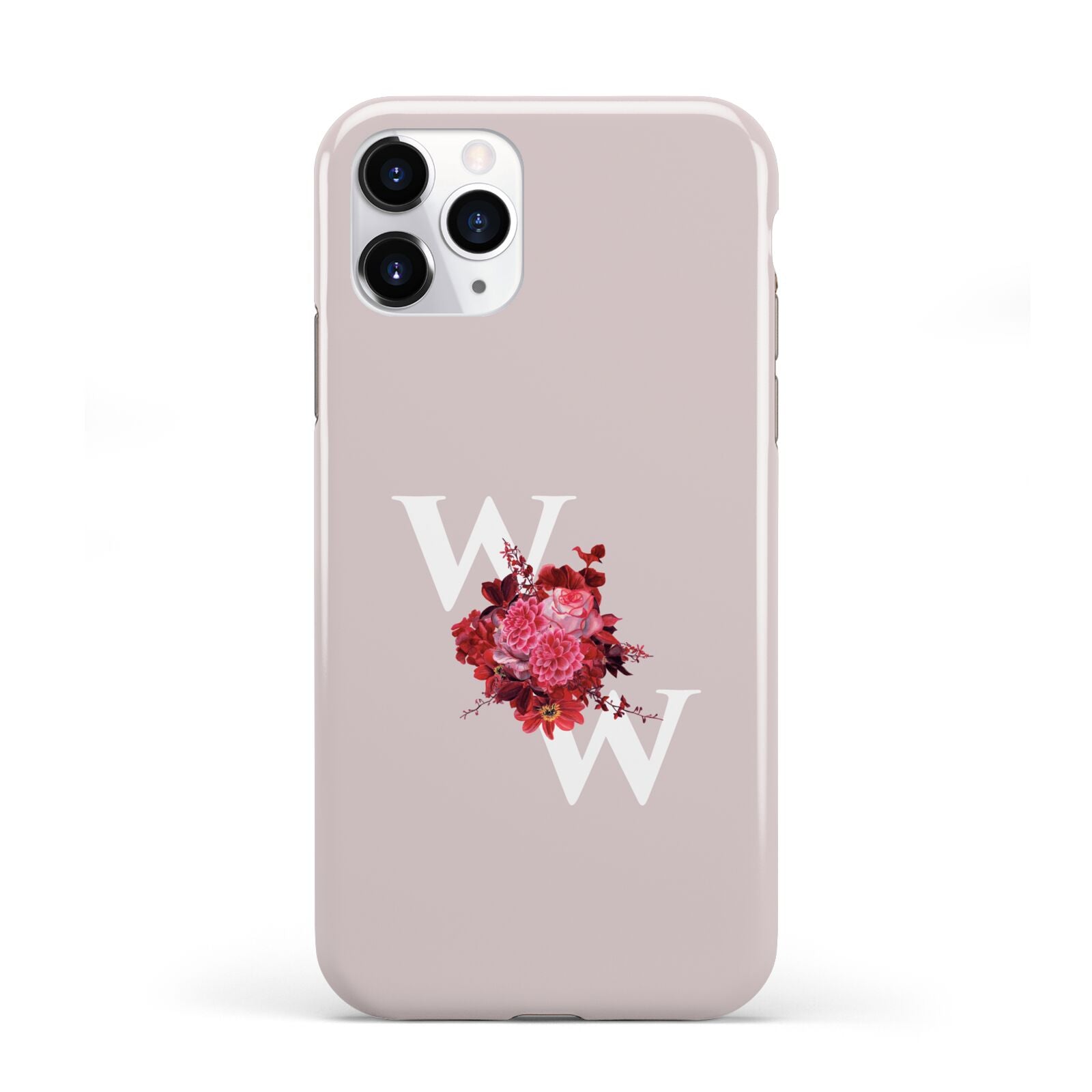 Custom Dual Initial Floral iPhone 11 Pro 3D Tough Case