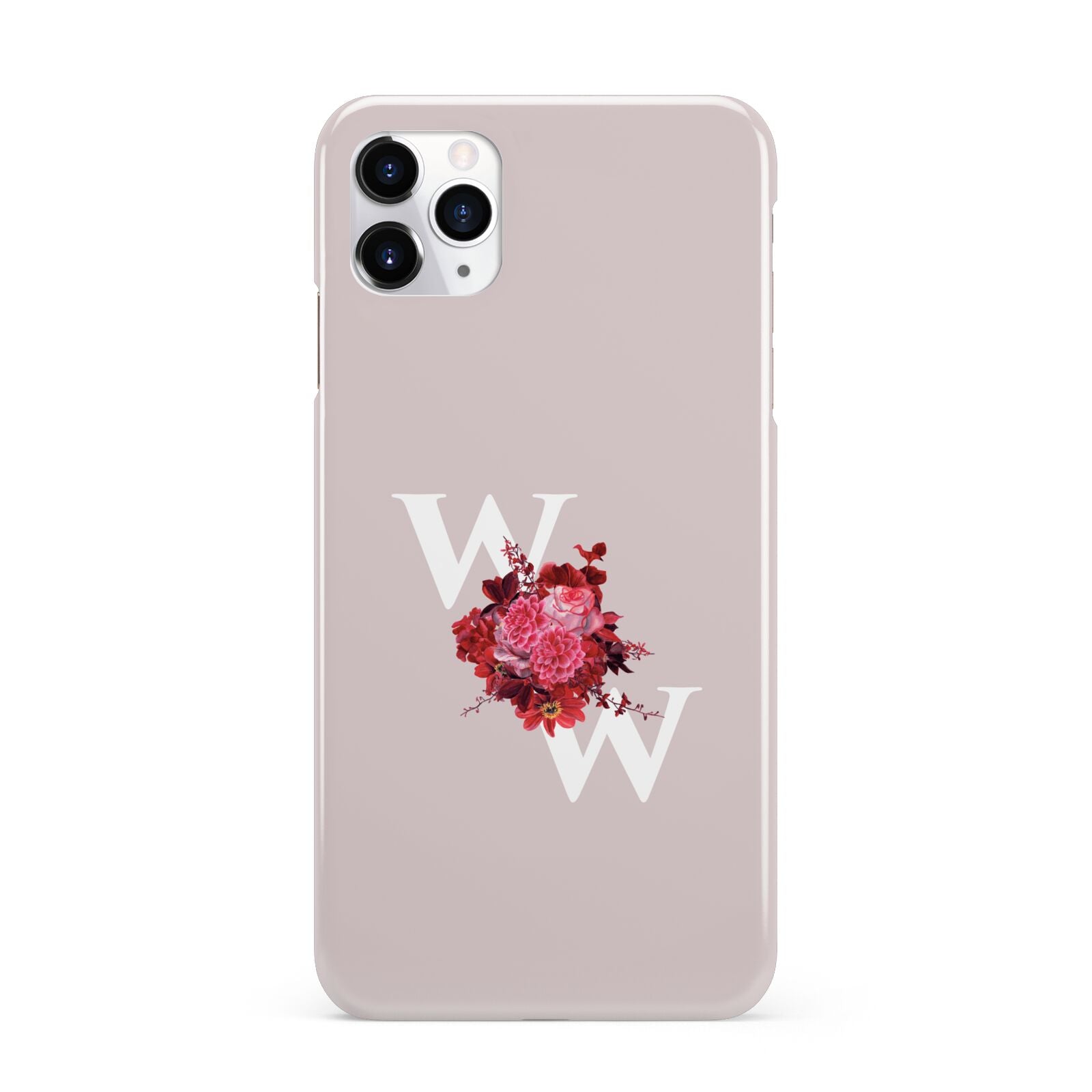 Custom Dual Initial Floral iPhone 11 Pro Max 3D Snap Case