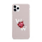 Custom Dual Initial Floral iPhone 11 Pro Max 3D Tough Case