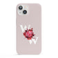 Custom Dual Initial Floral iPhone 13 Full Wrap 3D Snap Case