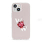 Custom Dual Initial Floral iPhone 13 Mini Clear Bumper Case