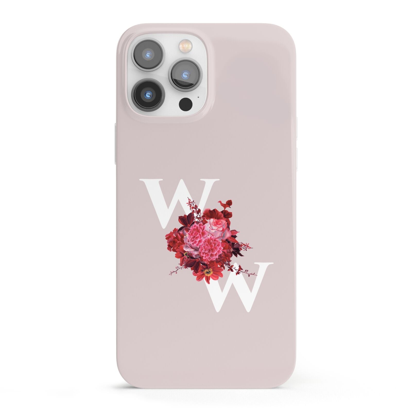 Custom Dual Initial Floral iPhone 13 Pro Max Full Wrap 3D Snap Case
