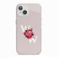 Custom Dual Initial Floral iPhone 13 TPU Impact Case with White Edges