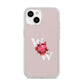 Custom Dual Initial Floral iPhone 14 Glitter Tough Case Starlight