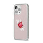 Custom Dual Initial Floral iPhone 14 Pro Max Glitter Tough Case Silver Angled Image