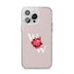 Custom Dual Initial Floral iPhone 14 Pro Max Glitter Tough Case Silver