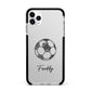 Custom Football Apple iPhone 11 Pro Max in Silver with Black Impact Case