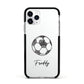 Custom Football Apple iPhone 11 Pro in Silver with Black Impact Case