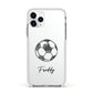 Custom Football Apple iPhone 11 Pro in Silver with White Impact Case
