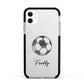 Custom Football Apple iPhone 11 in White with Black Impact Case