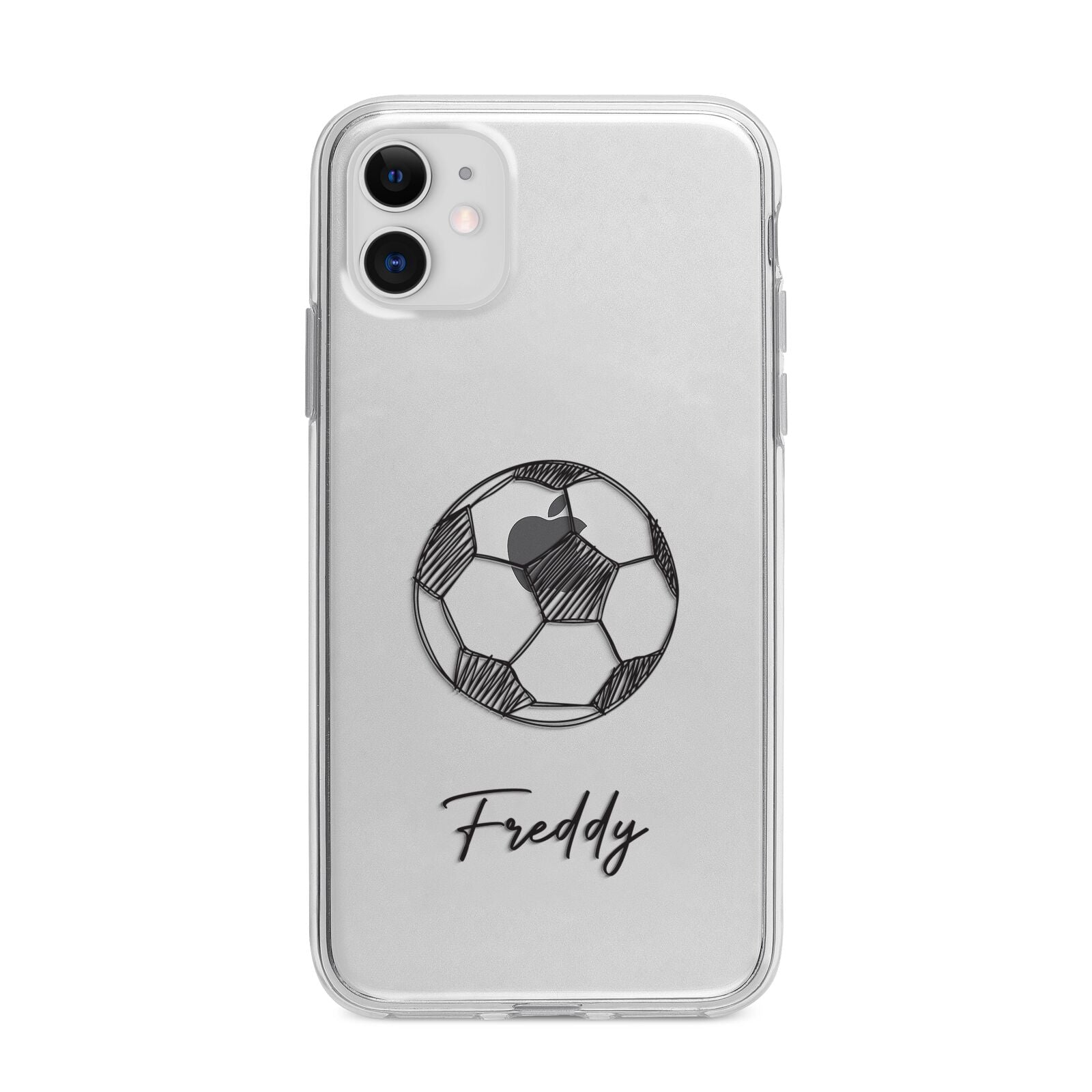 Custom Football Apple iPhone 11 in White with Bumper Case