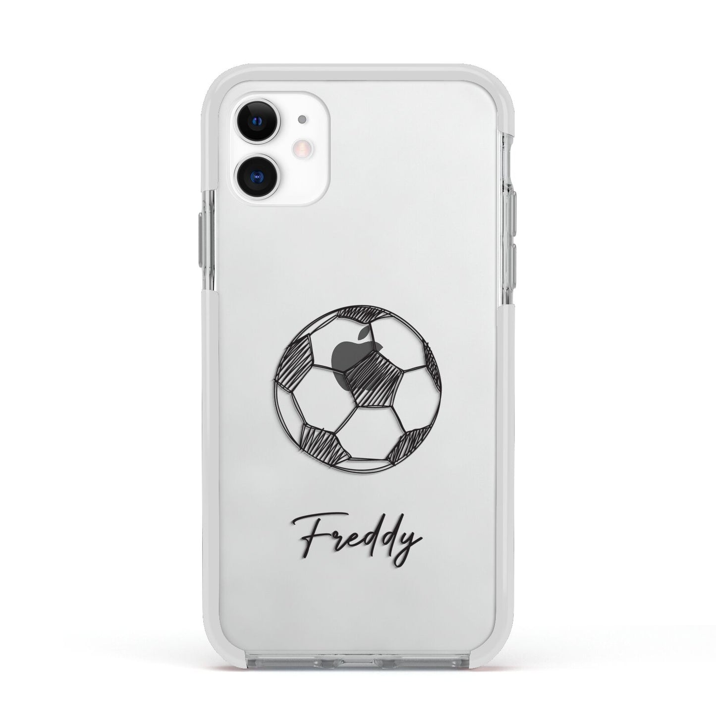 Custom Football Apple iPhone 11 in White with White Impact Case