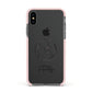 Custom Football Apple iPhone Xs Impact Case Pink Edge on Black Phone