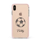 Custom Football Apple iPhone Xs Max Impact Case Pink Edge on Gold Phone