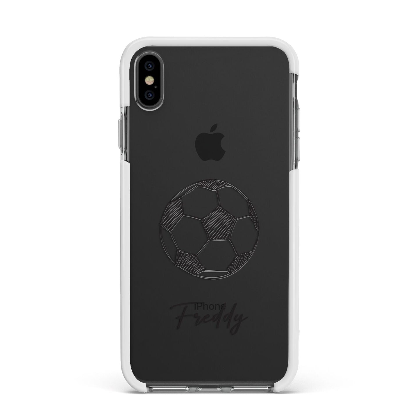 Custom Football Apple iPhone Xs Max Impact Case White Edge on Black Phone