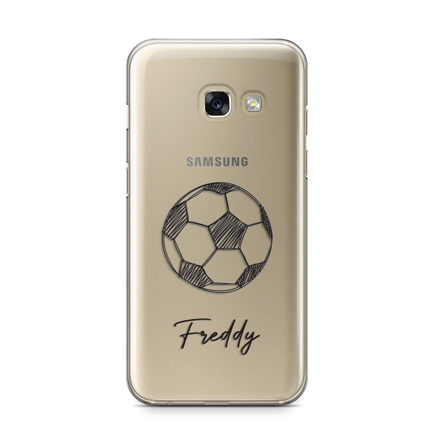 Custom Football Samsung Galaxy A3 2017 Case on gold phone