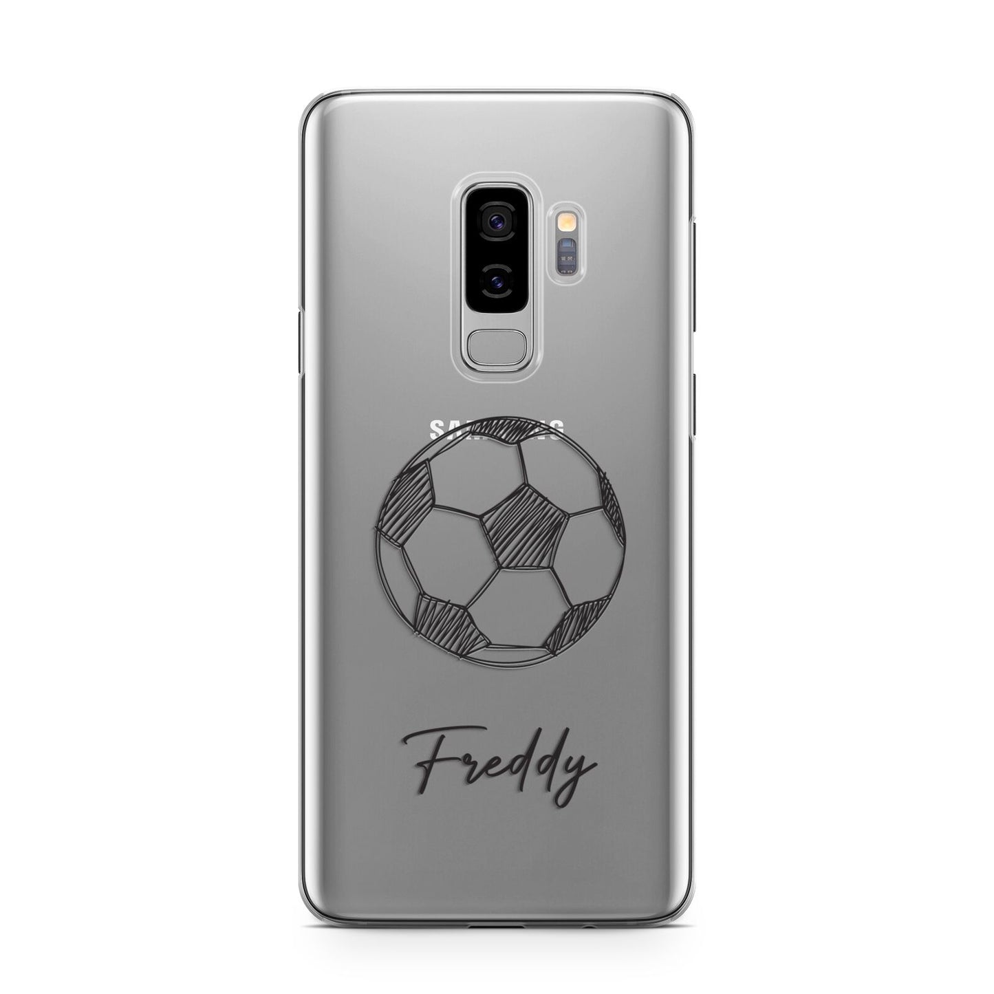 Custom Football Samsung Galaxy S9 Plus Case on Silver phone