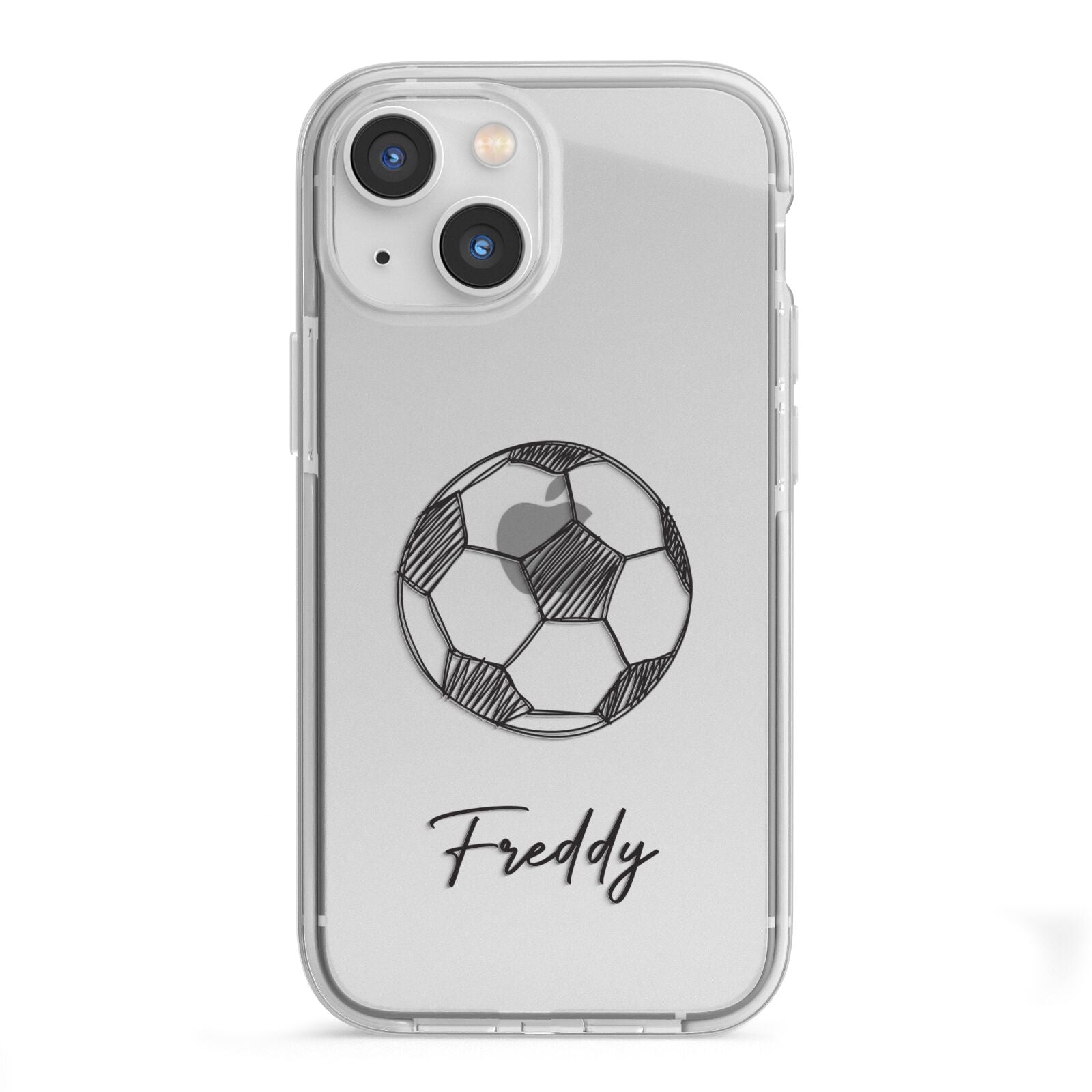 Custom Football iPhone 13 Mini TPU Impact Case with White Edges