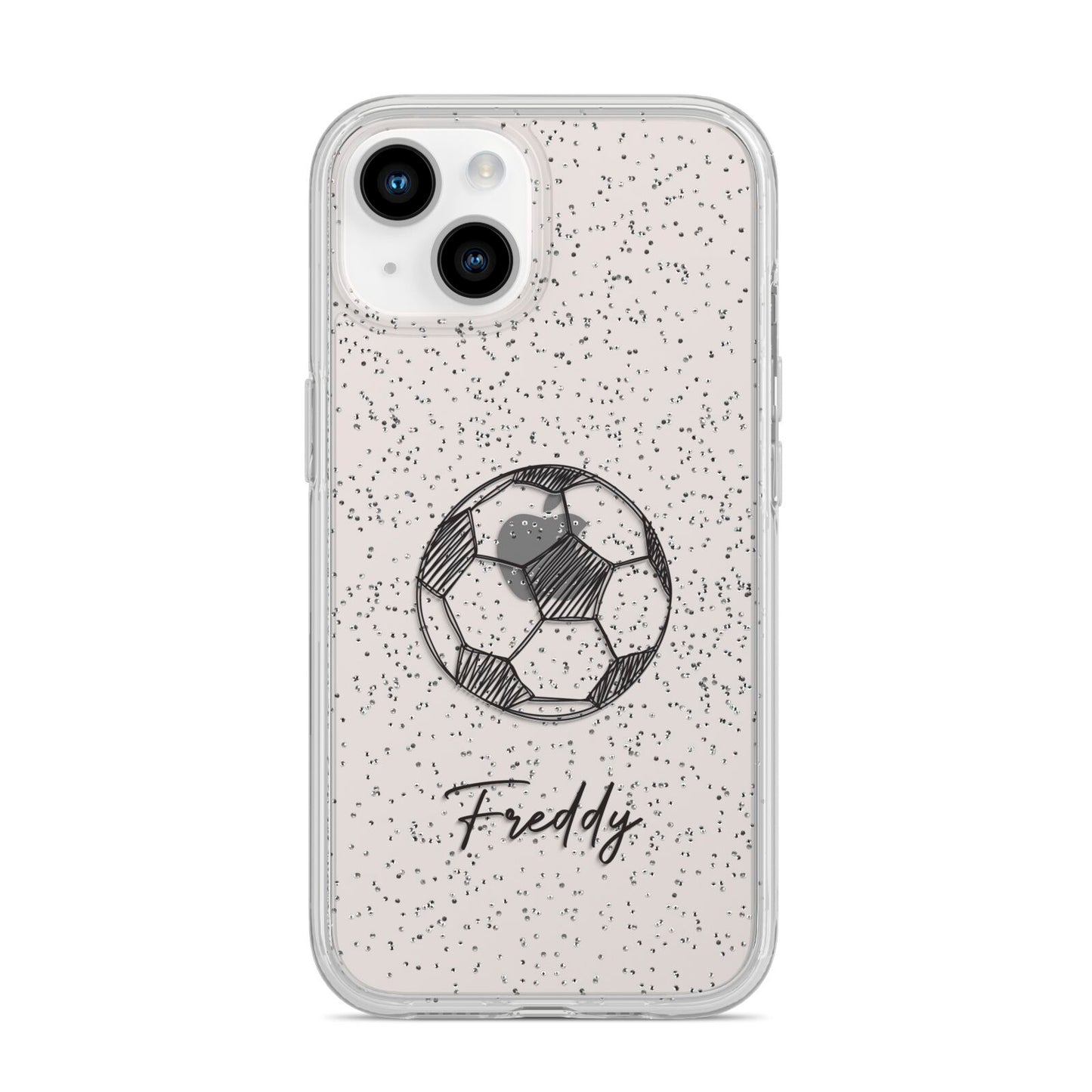 Custom Football iPhone 14 Glitter Tough Case Starlight