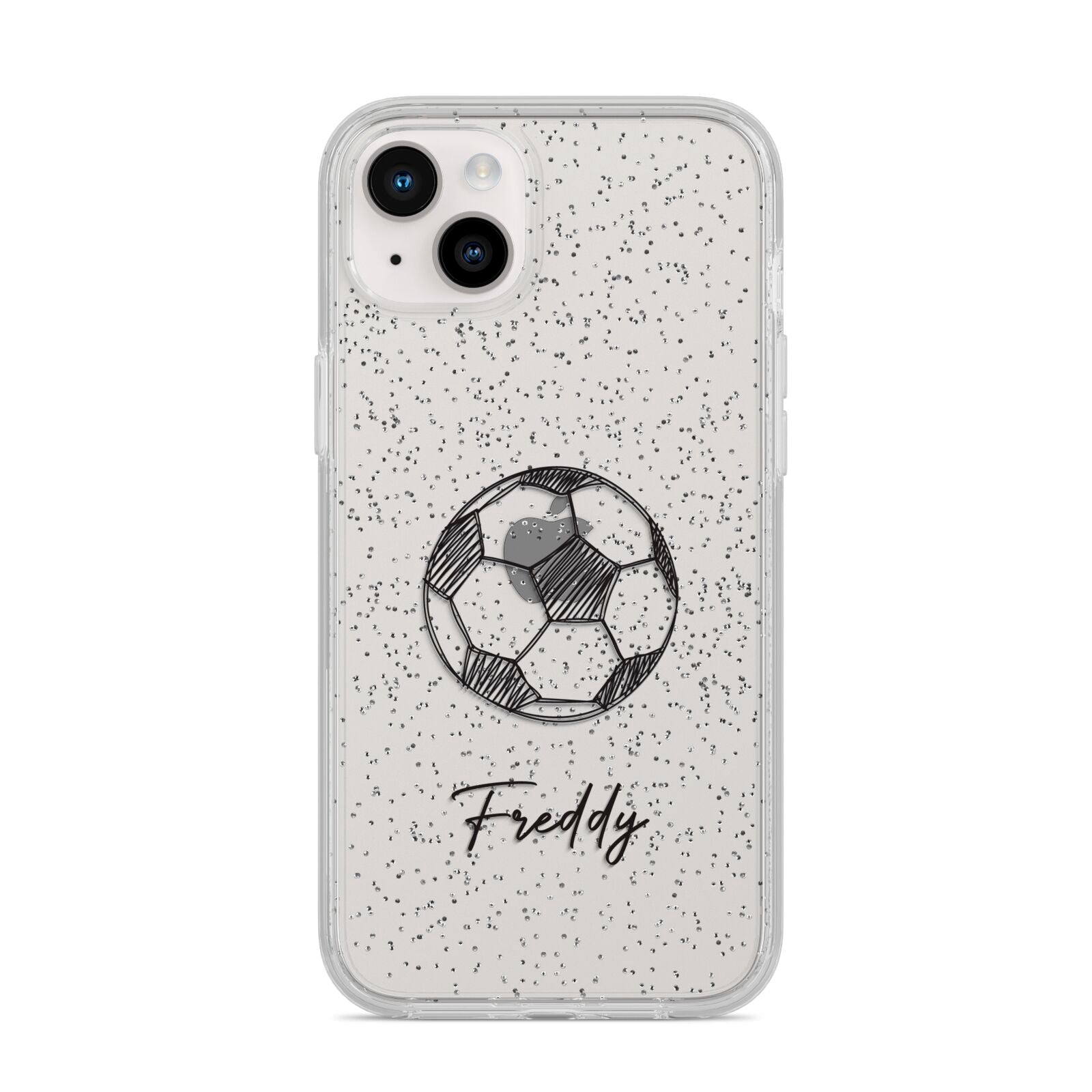 Custom Football iPhone 14 Plus Glitter Tough Case Starlight