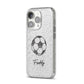 Custom Football iPhone 14 Pro Glitter Tough Case Silver Angled Image