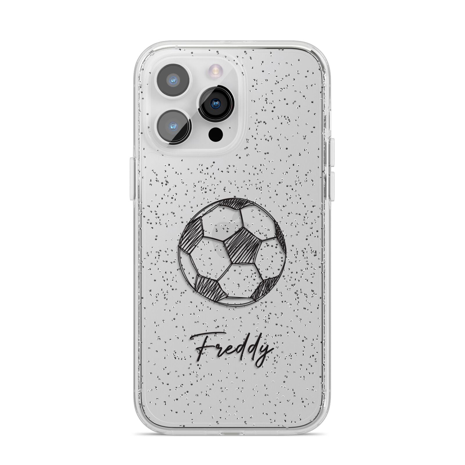 Custom Football iPhone 14 Pro Max Glitter Tough Case Silver