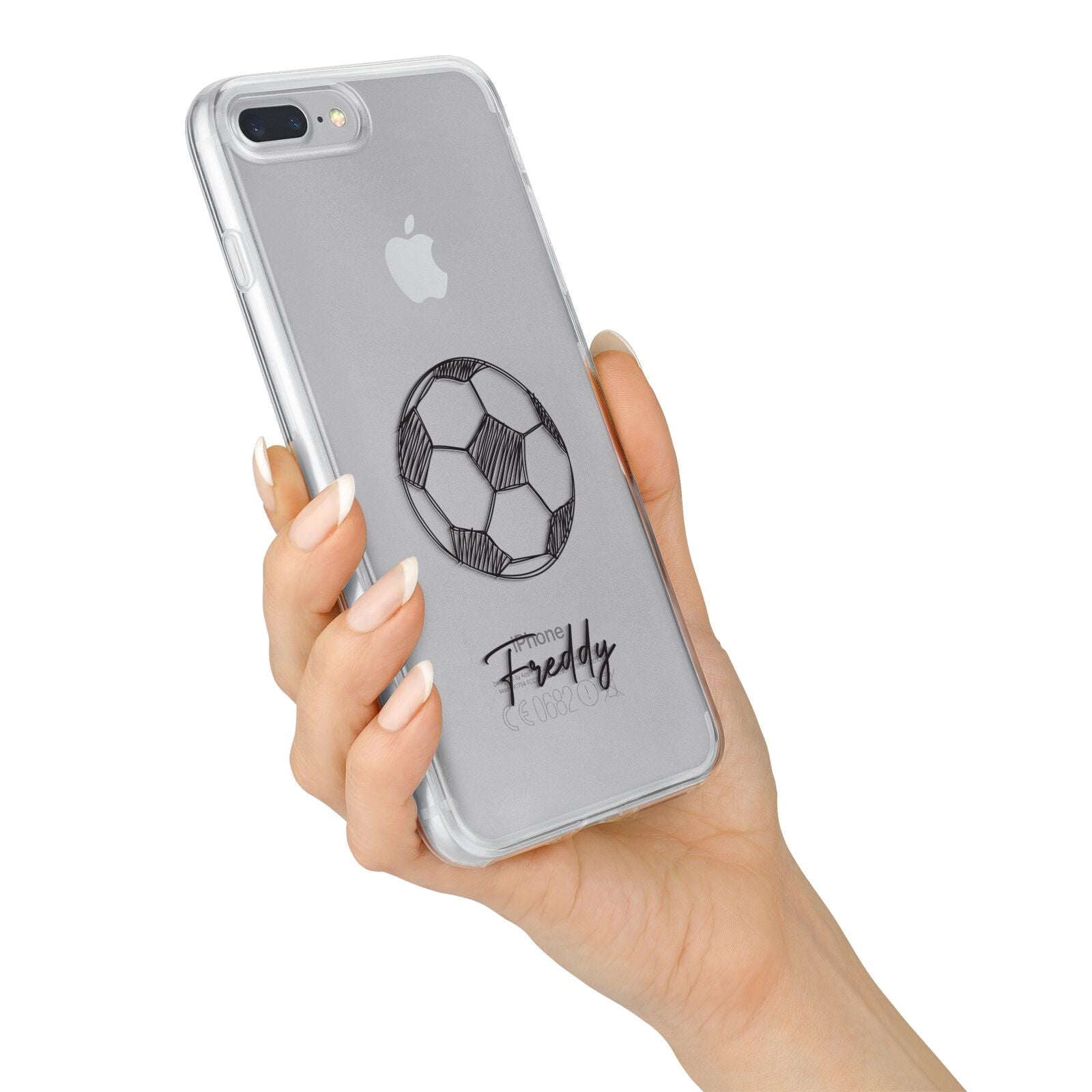 Custom Football iPhone 7 Plus Bumper Case on Silver iPhone Alternative Image