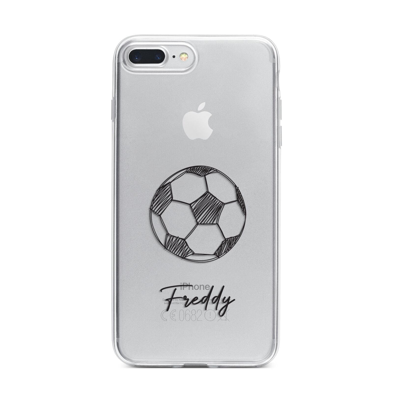 Custom Football iPhone 7 Plus Bumper Case on Silver iPhone